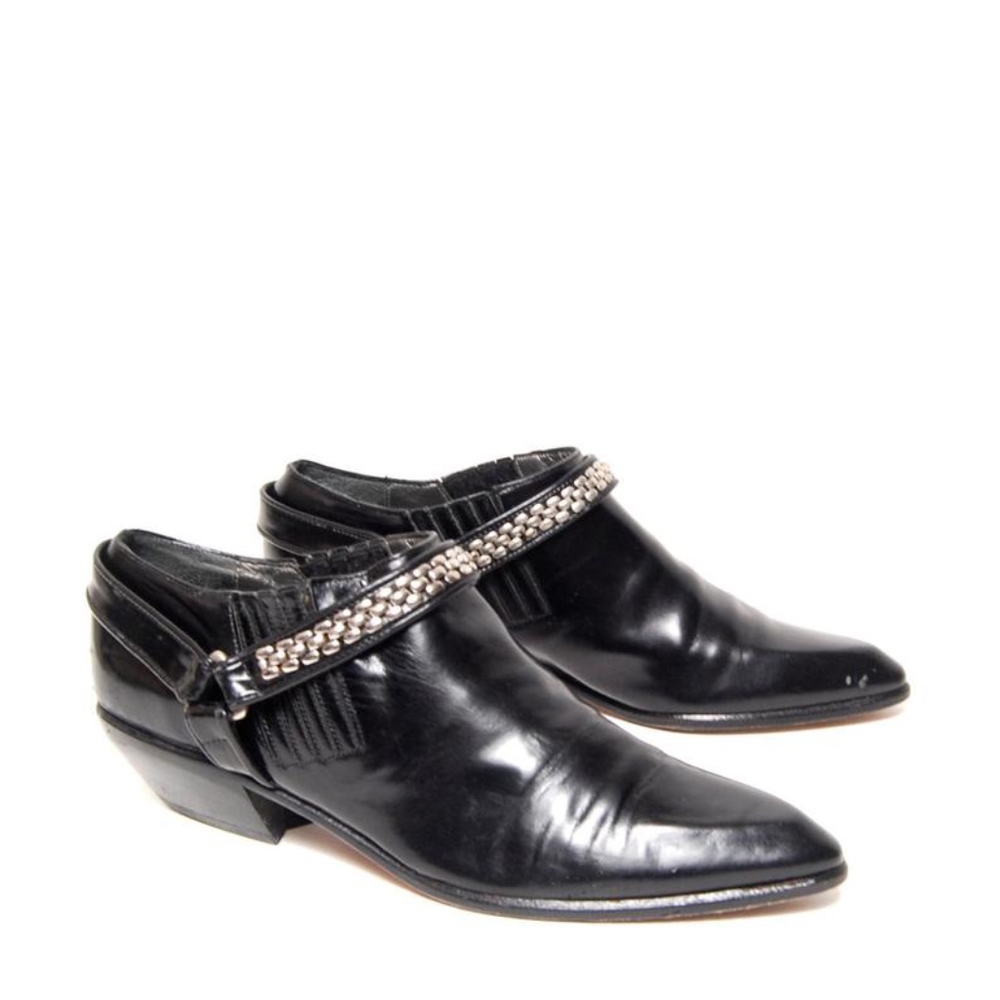 Vintage (80's) Black Biker Ankle Boot 8.5